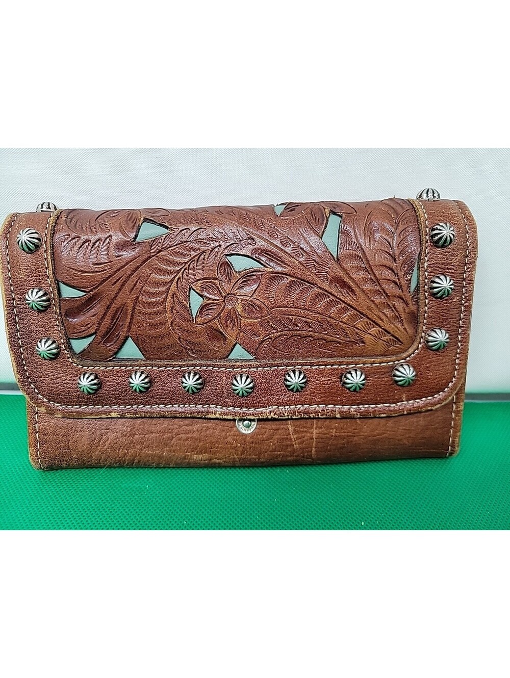 Women's AMERICAN WEST Dark Brown Handmade GENUINE LEATHER TriFold Wallet -